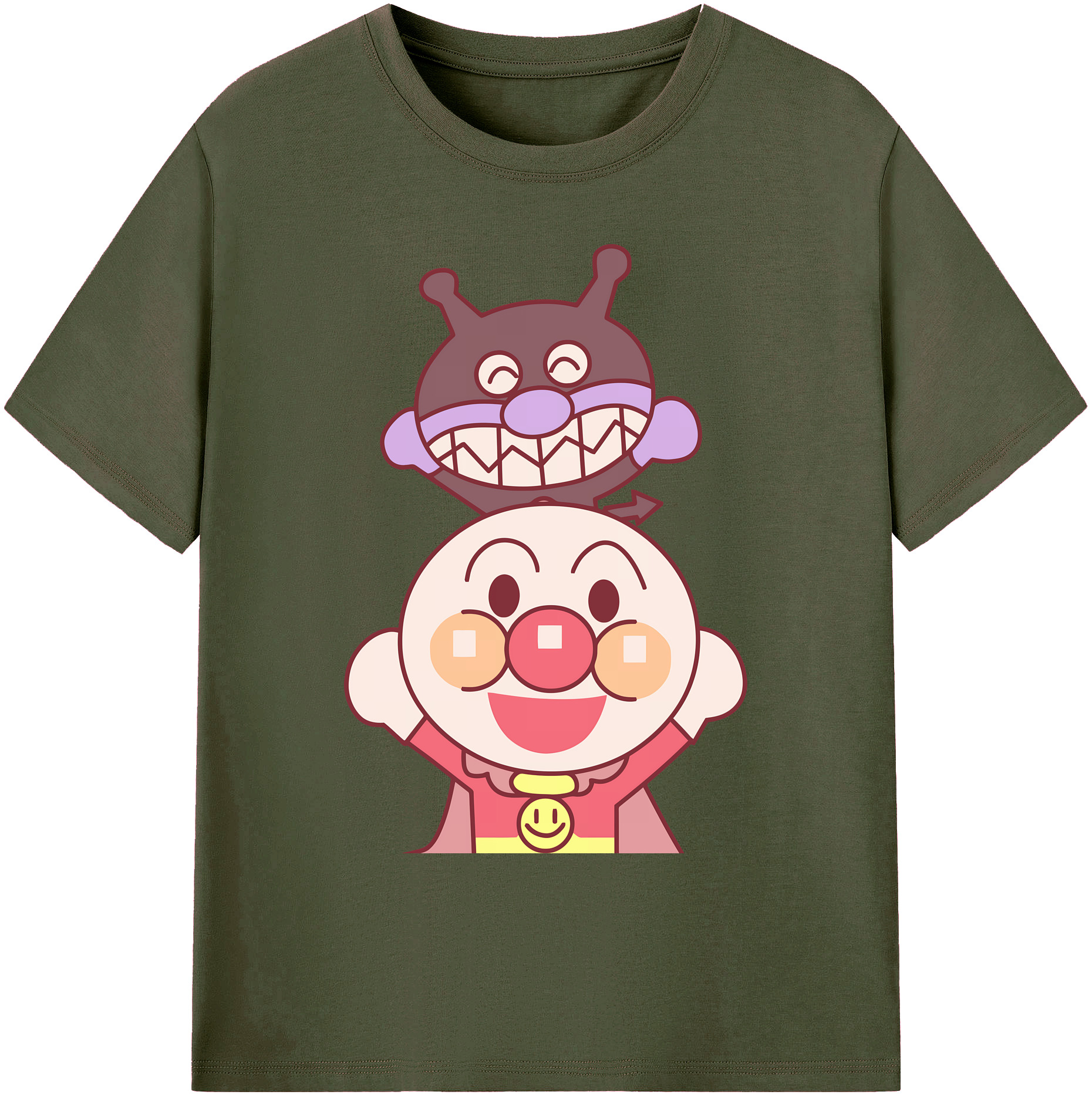 （画像用） アンパンマン Anpanman 綿100％ メンズ半袖Tシャツ｜肌触りやわらか＆通気性